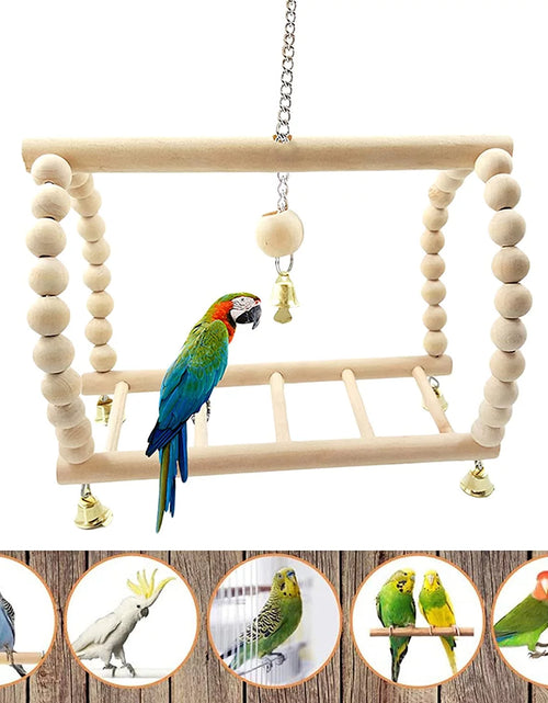 Load image into Gallery viewer, 6 PCS Bird Toys Parakeet Toys, Colorful Parrot Toy for Small Parakeets Cockatiels Conures Finches Swing Chewing Hanging Bell Cage Hammock Toy
