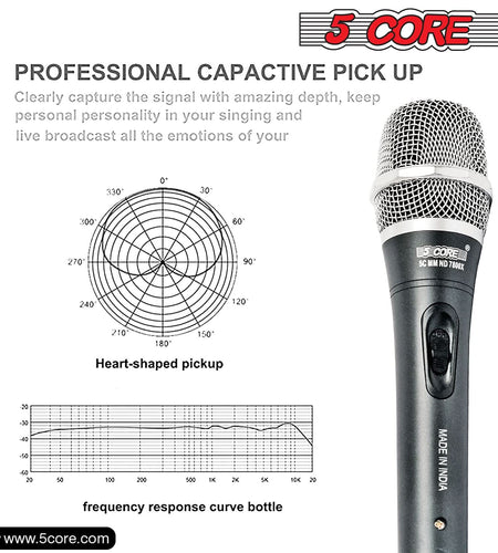 5Core XLR Microphone Dynamic Mic Karaoke Singing Studio Microfono Handheld Mics