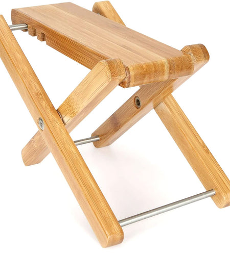 5Core Wooden Guitar Foot Stool 3 Level Adjustable Leg Rest Classical Footrest
