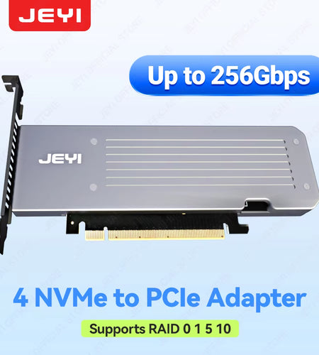 4 SSD M.2 X16 Pcie 4.0 X4 Expansion Card with Heatsink, Supports 4 Nvme M.2 2280 up to 256Gbps, Support Bifurcation Raid