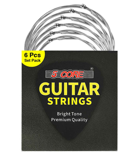 5Core Electric Guitar Strings Nickel 0.009-.042 Gauge W Bright Tone for 6 String Guitars