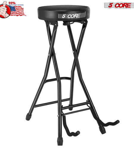 5Core Guitar Stool W Comfortable Padded Seat Foot Rest Guitar Holder W 300 Lbs Capacity