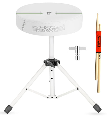 5Core Drum Throne Adjustable Guitar Stool 3" Padded Drummer Seat for Adults & Kids
