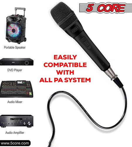 5Core XLR Microphone Dynamic Mic Karaoke Singing Studio Microfono Handheld Mics