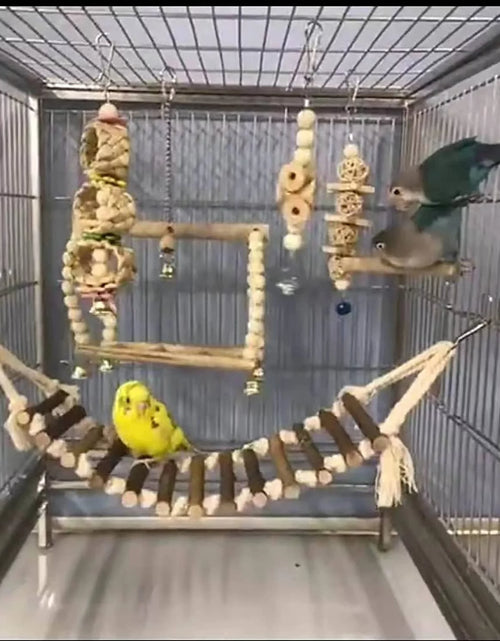 Load image into Gallery viewer, 6 PCS Bird Toys Parakeet Toys, Colorful Parrot Toy for Small Parakeets Cockatiels Conures Finches Swing Chewing Hanging Bell Cage Hammock Toy
