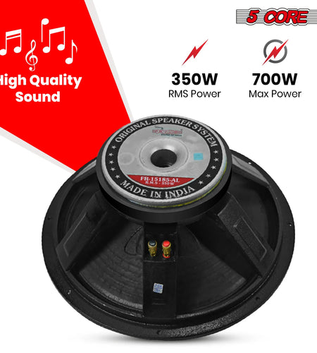 5Core 15 Inch Subwoofer Speaker 3500W Peak 8Ohm Aluminum PA Replacement DJ Sub Woofer