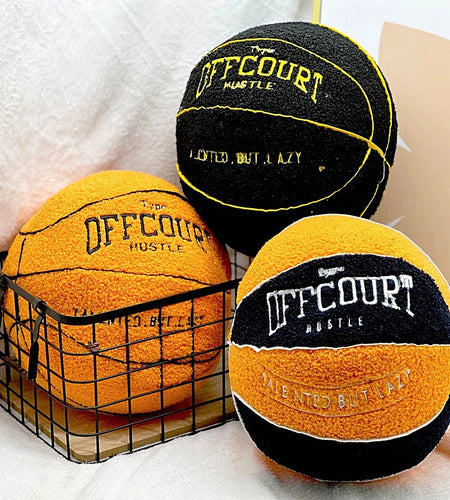 25CM Offcourt Basketball Pillow Anime Plush Toy Simulation Basketball Soft Plush Children'S Birthday Christmas Gift