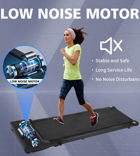 [ US in STOCK] under Desk Treadmill, Slim Flat Walking Pad, Portable Walking Jogging Machine for Home Office Exercise - Remote Control, LCD Display, Stored under Sofa Free Installation