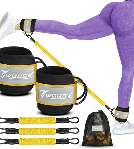 Ankle Resistance Bands with Cuffs, Ankle Bands for Working Out, Glutes Workout E