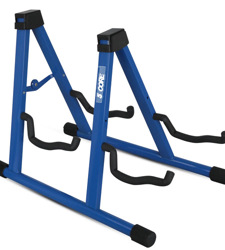 5Core Double Guitar Stand Floor Adjustable a Frame Folding Acoustic Electric Guitars Holder Stands