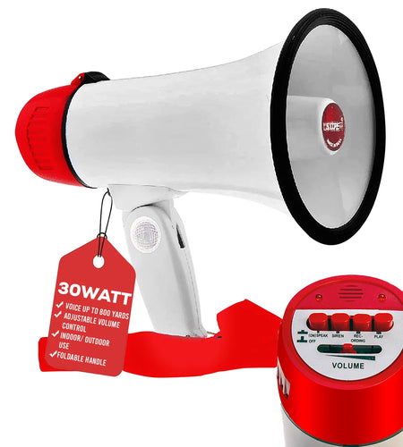 5Core Megaphone Bullhorn Speaker Mini 30W Bull Horn Kids Megafono 800 Feet