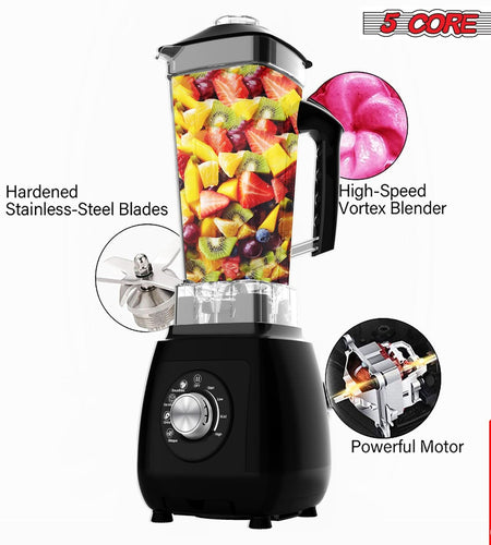 5Core Juicer Blender Machines 2000W Countertop Kitchen Smoothie Maker W 68Oz Jar
