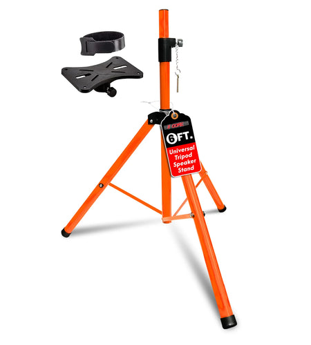 5 Core Speaker Stand Tripod Heavy Duty Adjustable up to 72 Inch DJ Studio Monitor Stands Pole Mount Orange