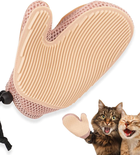 2 in 1 Cat Hair Glove & Pet Fur Remover Glove, Dog Grooming Glove Brush for Shedding, Massage, Efficient Pet Hair Remover Mitt for Uproot Cleaner Clothes, Couch, Carpet