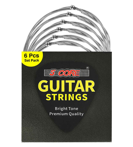 5Core Electric Guitar Strings Nickel 0.009-.042 Gauge W Bright Tone for 6 String Guitars