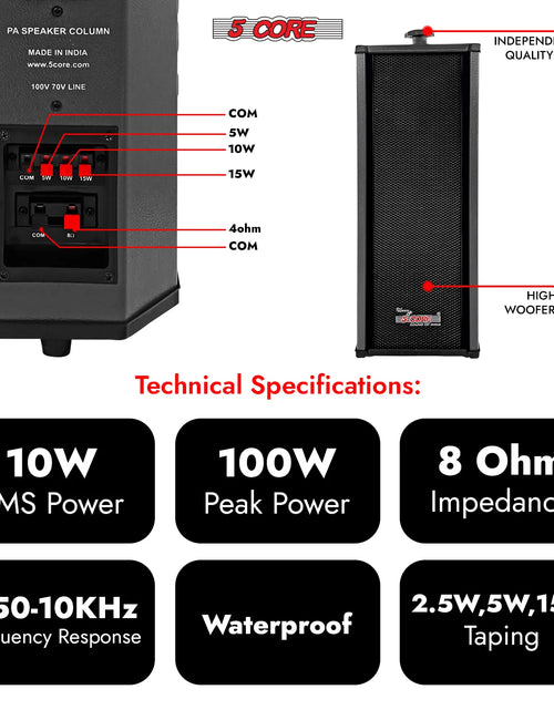 Load image into Gallery viewer, 5Core Outdoor Speakers Stereo in Wall 100W Peak Passive Home Audio System

