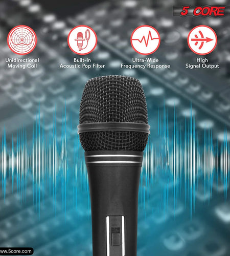 5Core XLR Microphone Dynamic Mic Karaoke Singing Studio Microfono Handheld Mics