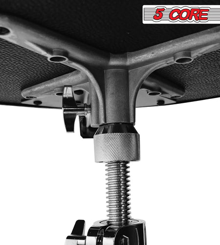 5Core Drum Throne Padded Guitar Stool Backrest Drummer Seat for Adults & Kids BLACK