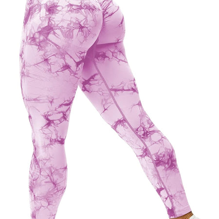 Tie Dye Seamless Leggings for Women High Waist Yoga Pants, Scrunch Butt Lifting Elastic Tights