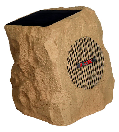 5Core Outdoor Wireless Speakers Bluetooth Rock Waterproof Linkable TWS Garden Speaker BROWN