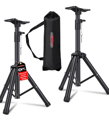 5Core Speaker Stand Tripod Tall Adjustable 36 Inch DJ Pole Mount Studio Monitor Stands