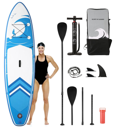 Inflatable Paddle Board Stand up Paddle Board 10' SUP 6 In.Thick Board Carry Bag & Fast Pumping Green