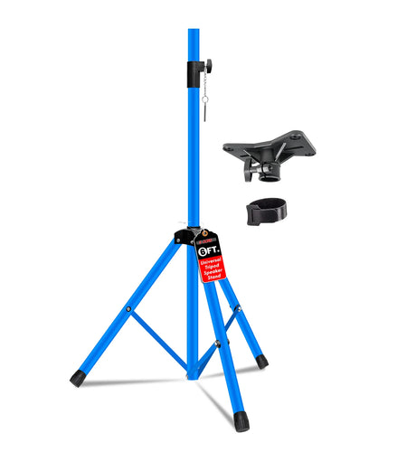 5Core Speaker Stand Tripod Tall Adjustable 72 Inch DJ Studio Monitor Stands Pole Mount BLUE