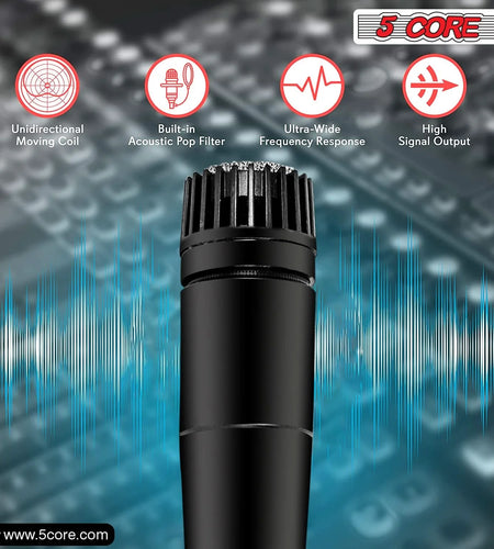 5Core XLR Microphone Dynamic Mic Karaoke Singing Studio Microfono Handheld Mics