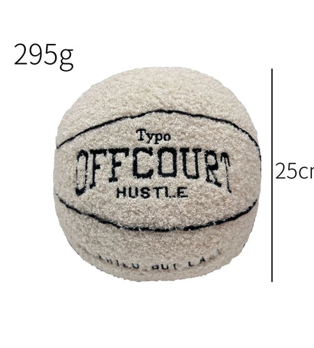 25CM Offcourt Basketball Pillow Anime Plush Toy Simulation Basketball Soft Plush Children'S Birthday Christmas Gift
