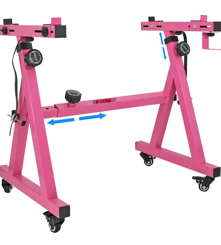 5Core Keyboard Stand Z Style Sturdy Adjustable Electric Piano Riser Holder with Wheels PINK