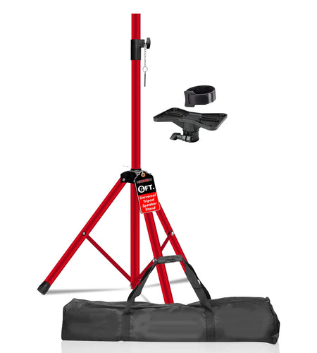 5Core Speaker Stand Tripod Tall Adjustable 72 Inch DJ Pole Mount Studio Monitor Stands RED
