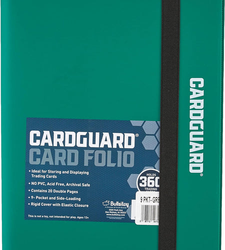 Trading Card Pro-Folio, 9-Pocket Side-Loading Pages, Holds 360 Cards, Dark Green