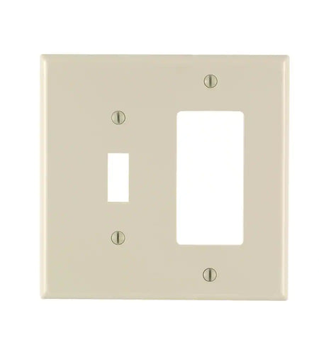 Decora 2-Gang Midway 1-Toggle Combination Nylon Wall Plate, Light Almond
