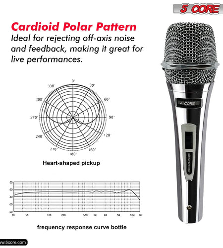 5Core XLR Microphone Dynamic Mic Karaoke Singing Studio Microfono Handheld Mics