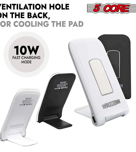 5 Core Wireless Charger 10W Max Fast Wireless Charging Pad Glass Top Pair Boostcharge Slim USB-C