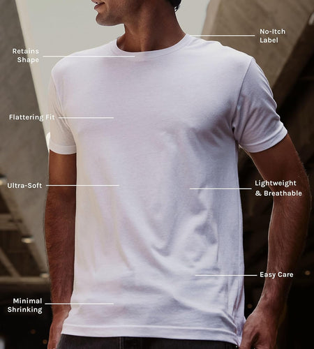 Men'S T-Shirts - Short Sleeve Crew Neck Soft Fitted Tees S - 4XL