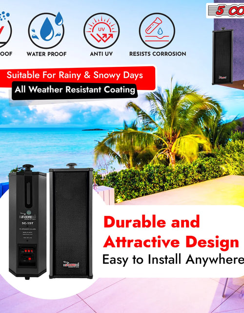 Load image into Gallery viewer, 5Core Outdoor Speakers Stereo in Wall 100W Peak Passive Home Audio System
