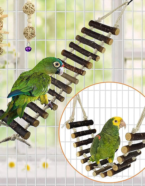 Load image into Gallery viewer, 6 PCS Bird Toys Parakeet Toys, Colorful Parrot Toy for Small Parakeets Cockatiels Conures Finches Swing Chewing Hanging Bell Cage Hammock Toy
