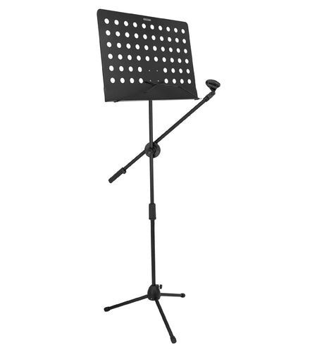 5Core Music Stand for Sheet Music Portablr Folding Tripod + Detachable Mic Holder